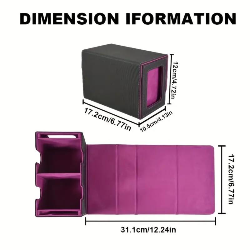 Non-Toxic Card Deck Box With 2 Commander Display Double Deck Box For 140+ Single Sleeved Cards Fits For Tcg Ccg Magic Cards