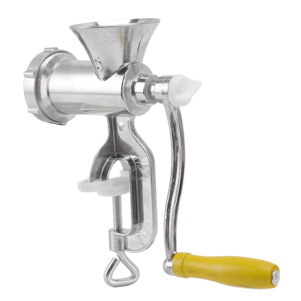 Meat Grinder Small Aluminum Alloy Composite Wood Incisive Blade Silver Manual Meat Stuffer Sausage Maker for Beef Pork