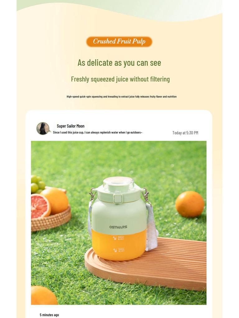 OSTMARS Portable Wireless Multifunctional Juicer with Ice Crusher