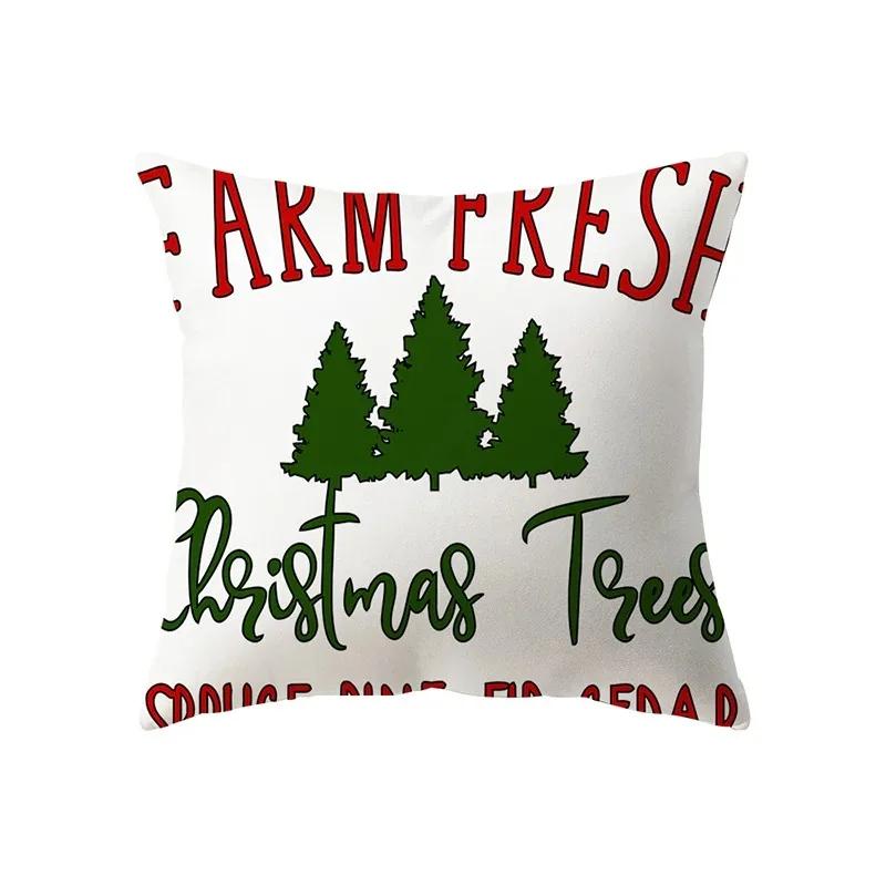 Christmas Theme Decorative Printed Pattern Cushion Cover Home Decoration Living Room Sofa Pillow X