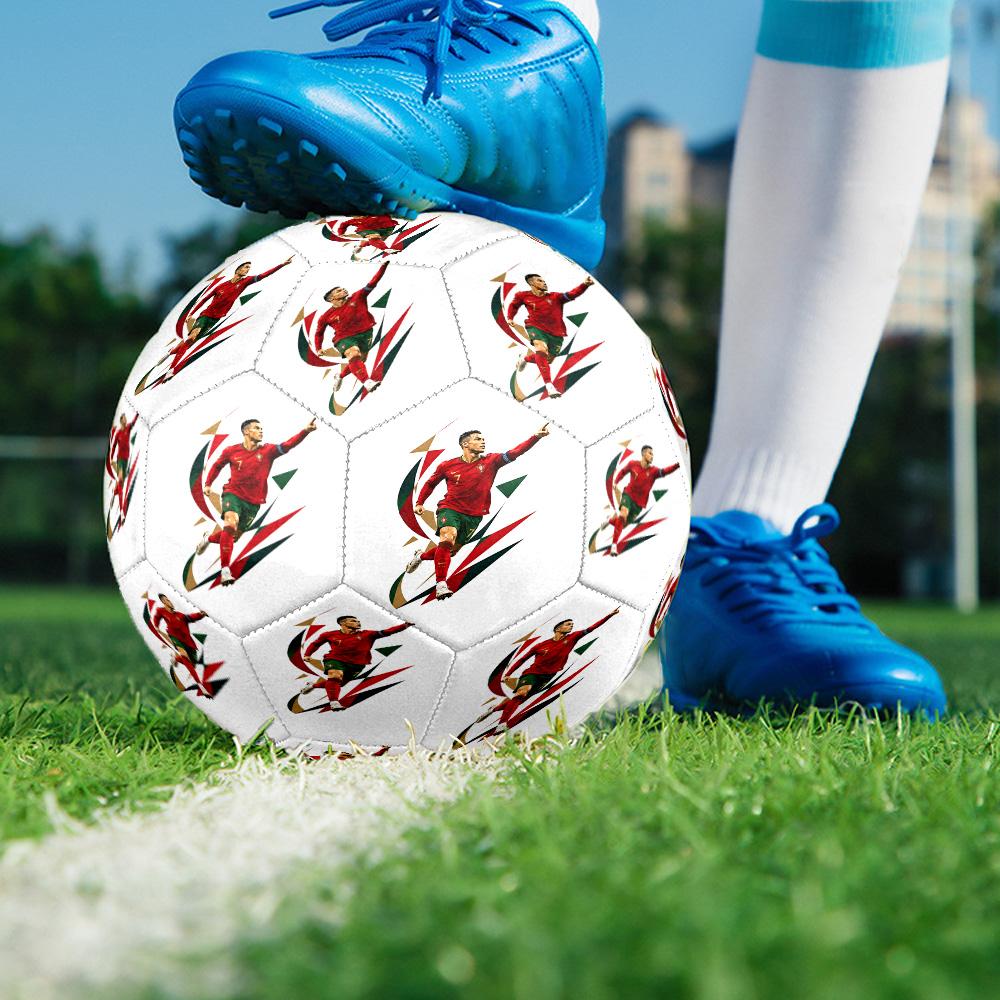 Ronaldo's Number Seven Jersey Soccer Ball Size 5 Football Machine Sewn Outdoor Universal Football Unique Gift for Soccer Lovers