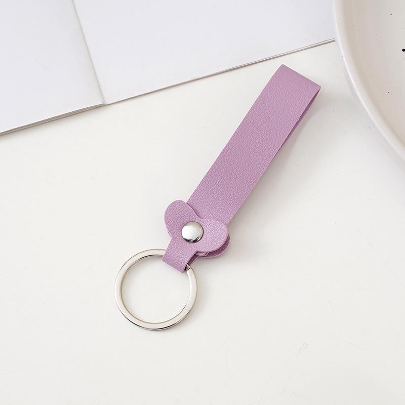 Cross-Border Multi-Functional Macaron Leather Car Keychain: Personalized, Creative, Multi-Color Metal Design.