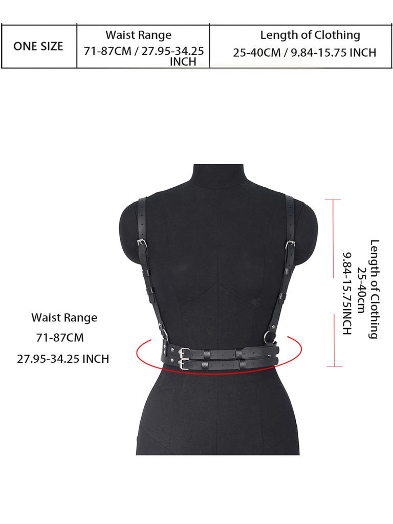 Punk Style Leather Body Harness - Women'S Adjustable Belted Cage Waistband For Fashion Outfits And Costume Play