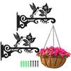 2Pcs Plant Brackets Hanging Wall Flower Pot Hook Metal Basket Holder Hanger For Indoor Outdoor Plant Decorative Bird Feeders