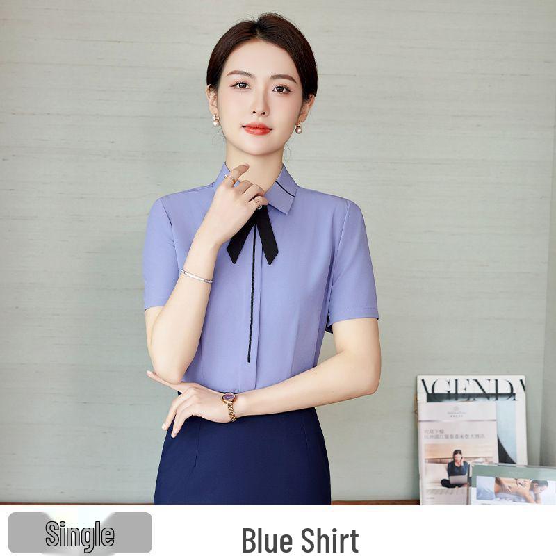 Women's Short Sleeve White Shirt for Work and Interviews - New Spring Arrival