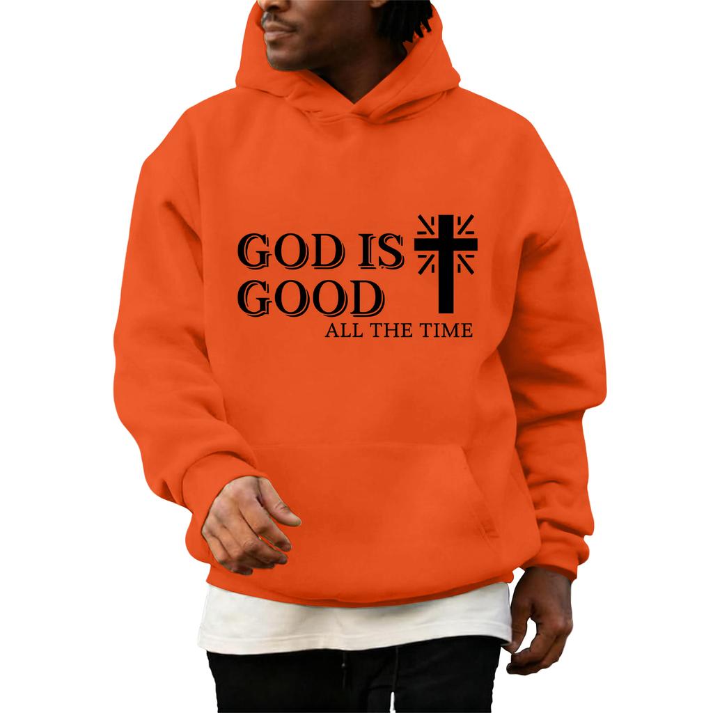 Sweatshirts For Men Christ Cross Pullover Hoodie Inspirational Graphic Long Sleeve Sweatshirt