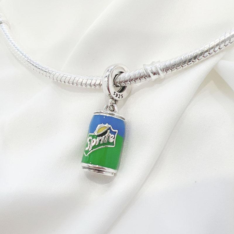 New 925 Silver Fine Coffee Cup Pendant Fit Original Bracelet Diy Jewelry Women Wine Glass Bottle Drink Charm Red Heart Clip Bead