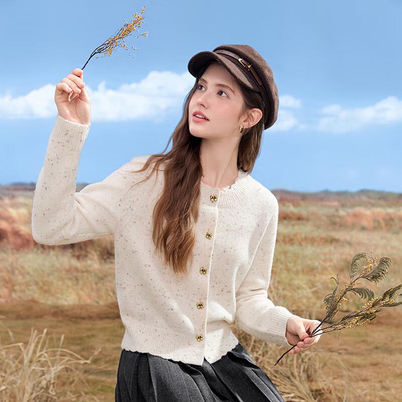 Betu Women's Butterfly Button Color Dot Knit Cardigan