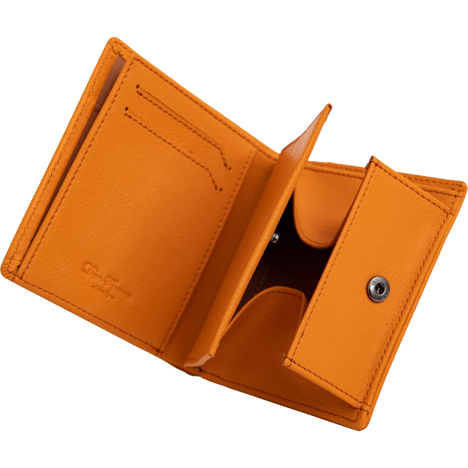 

[Dom Teporna] Men s Bi-fold Wallet, Smart Italian Leather, Soft Genuine Leather, Multiple Pockets, Small, Compact, Slim, Business, Brown