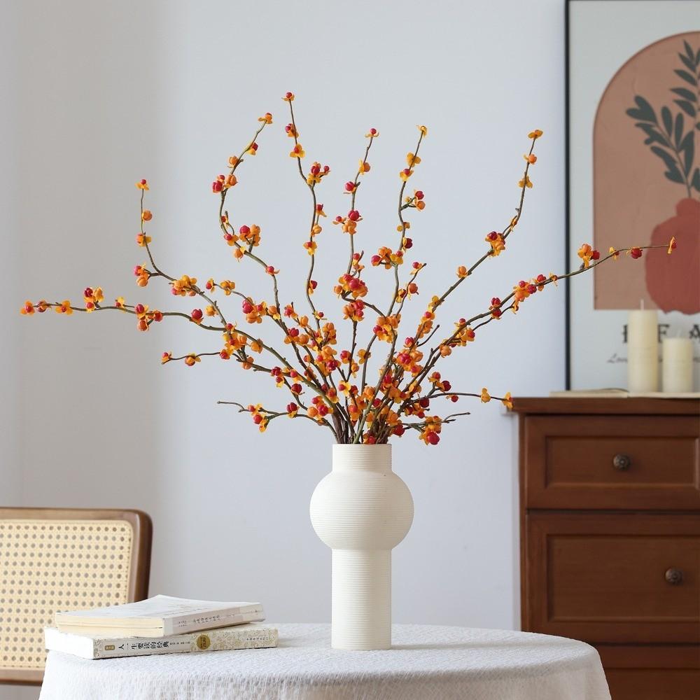 Yellow Flower Fake Flowers Plant Decorative Simulation Tree Branch Home Decor