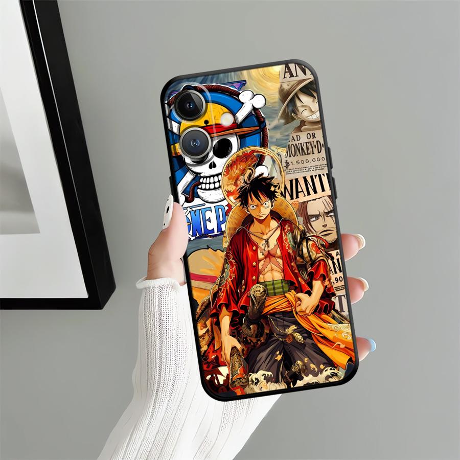 Case for iPhone 15 Plus X XS XR 13 Mini 12 SE 17Air 17 16 Pro Max 11 14 7 8 Funda Phone Cover Anime Luffy Zoro