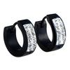 Beauty Unisex Punk Rhinestones Inlaid Titanium Steel Ear Studs Hoop Huggie Earrings