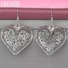 925 Sterling Silver Heart Earrings Wedding Jewelry