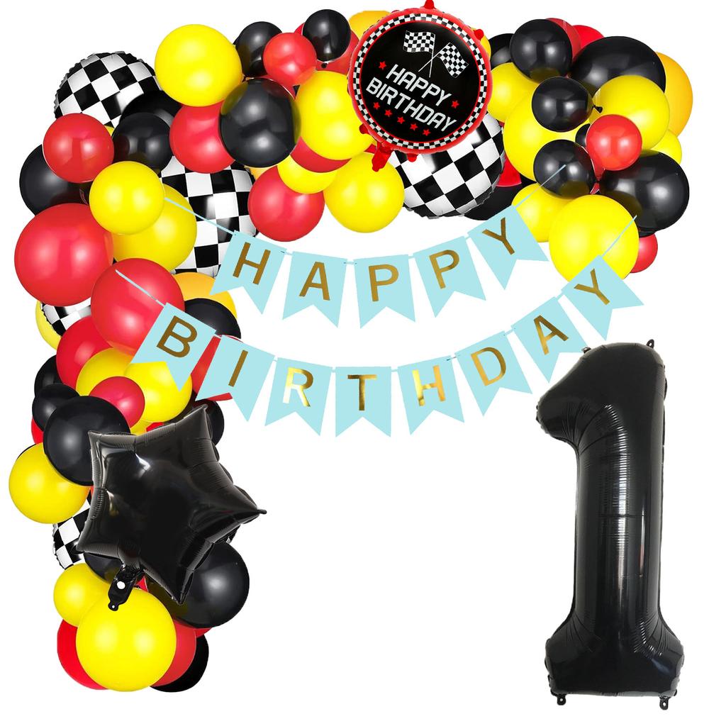 Racing Theme Birthday Balloon 32 Inch Digital Balloon Wreath Set Party Decoration Supplies