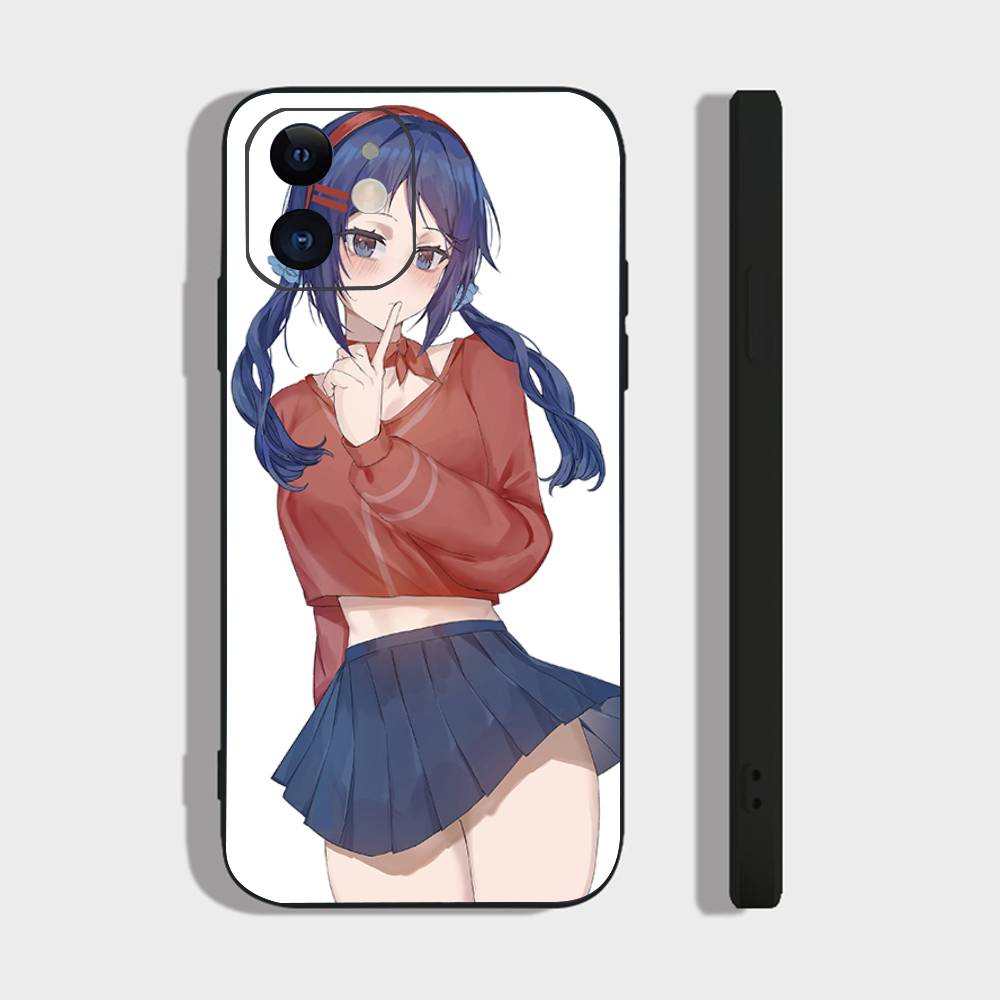 Anime Sleeping Mita Phone Case For IPhone 17 Air 16 15 14 13 Pro Max 11 12 Black Silicone Cover