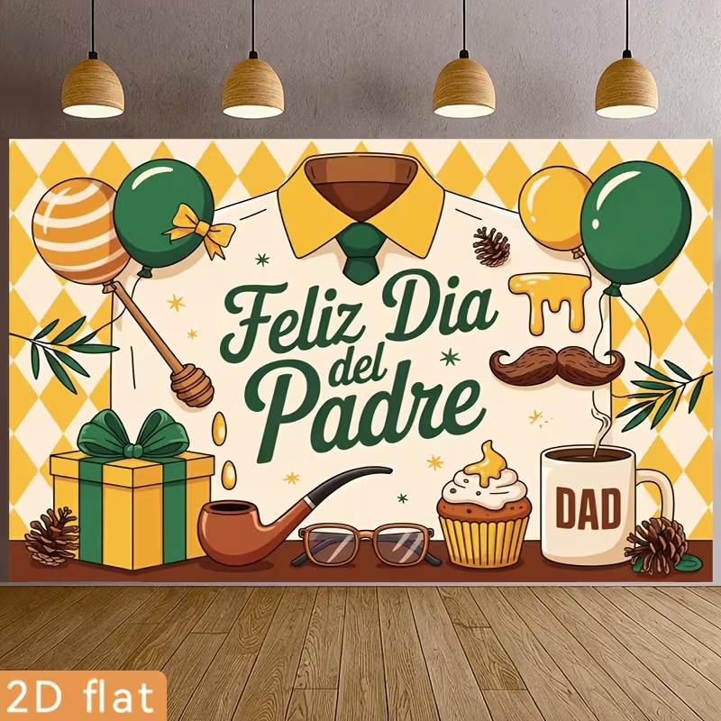 2D Father's Day Themed Backdrop, 2D Flat Spanish Gentleman Banner