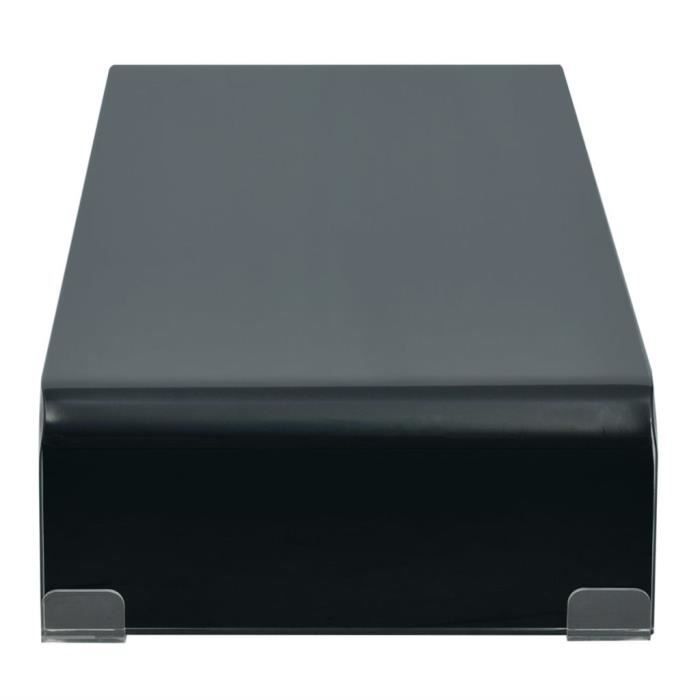 VidaXL Meuble TV/ Support pour moniteur 70 x 30 x 13 cm Verre Noir