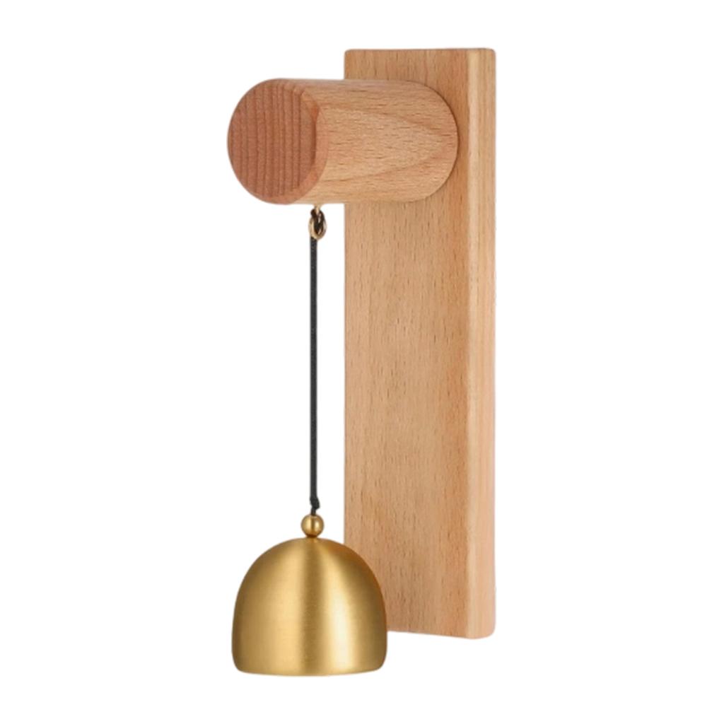 Retro Holzwindglocke mit Messingglocke für Ladeneingang, Wandmontage oder Klebemontage Dekorative Tür