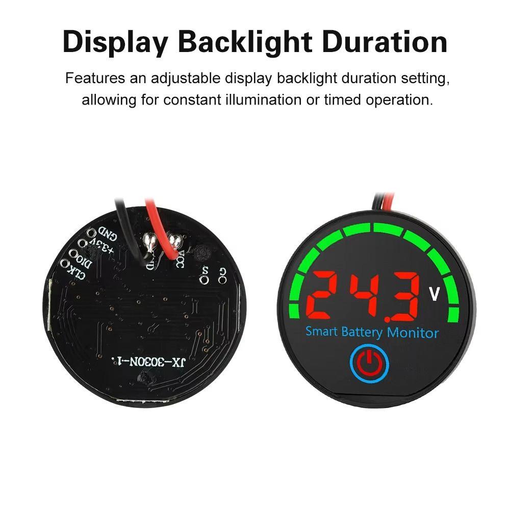 Mini Smart Battery Monitor Round Battery Tester Professional Battery Voltmeter