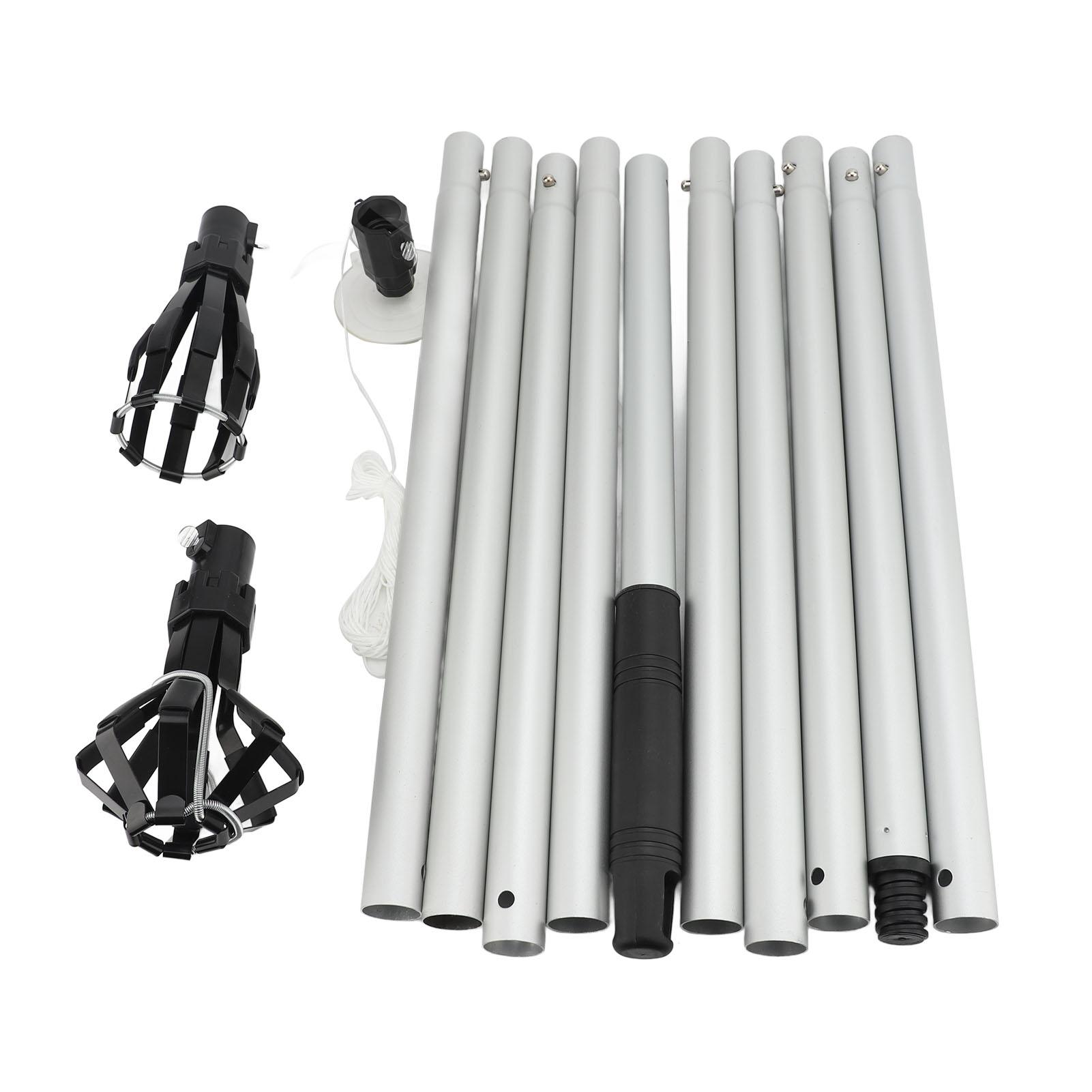 Konnwei Light High Ceiling Bulb Changer With Basket And Suction Cup Telescopic Aluminum Rod Bulb Removal Tool Set