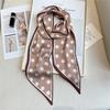 Polka dot small scarf for women, versatile long wide neckerchief, shawl, scarf, tie, all-purpose accessory for spring and