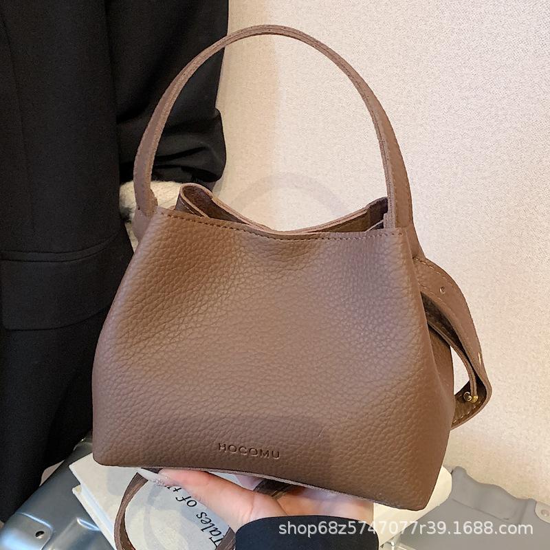 Fashion design hand-held small bag bag women's 2025 new retro versatile bucket bag women's commuter shoulder crossbody bag