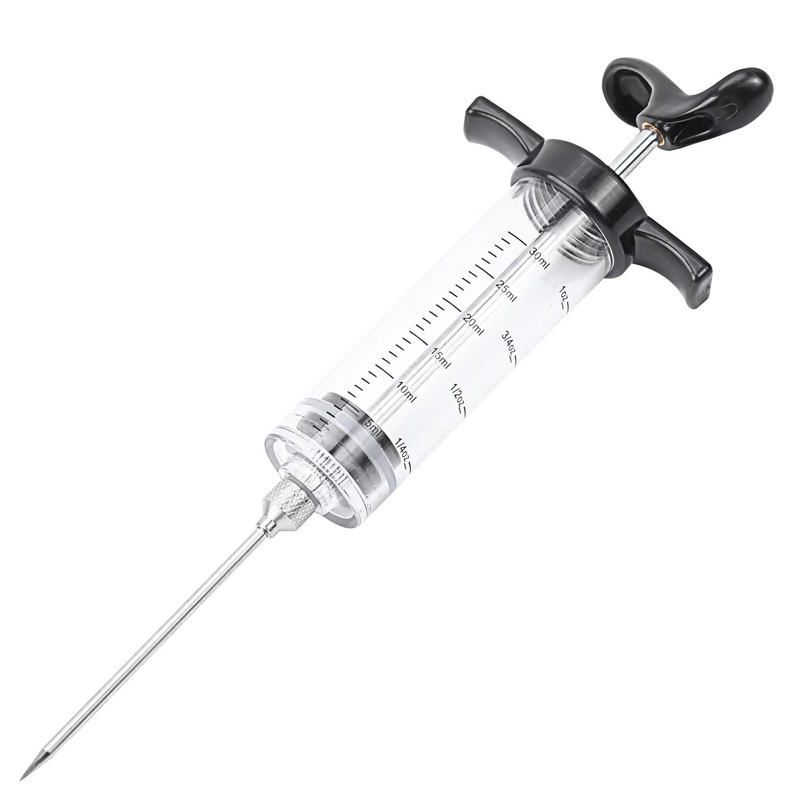 

BBQ Meat Syringe Marinade Injector Sauce Injector Roast Needle Turkey Chicken Spice Flavor Syringe Injector Barbecue Accessories One Size чорний