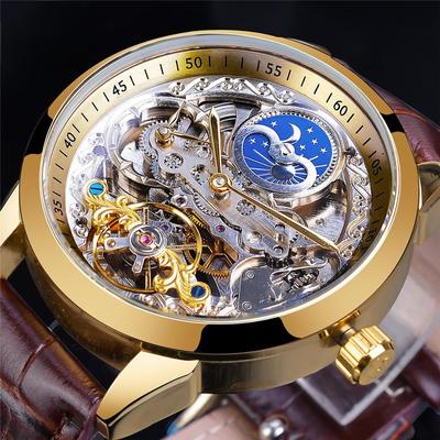 Montre mécanique entièrement automatique étanche à la mode et décontractée pour hommes européens et américains