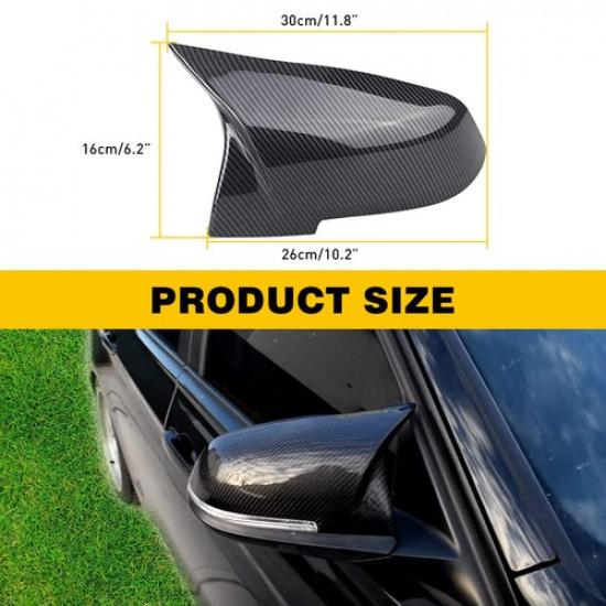 Carbon Fiber Black Rear Mirror Cover Caps for BMW F20 F21 F22 F30 F32 F36 X1 M3