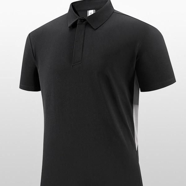 Premium Brand Men's Quick-Dry Golf Polo Shirt with Stand-Up Collar - High-End Design