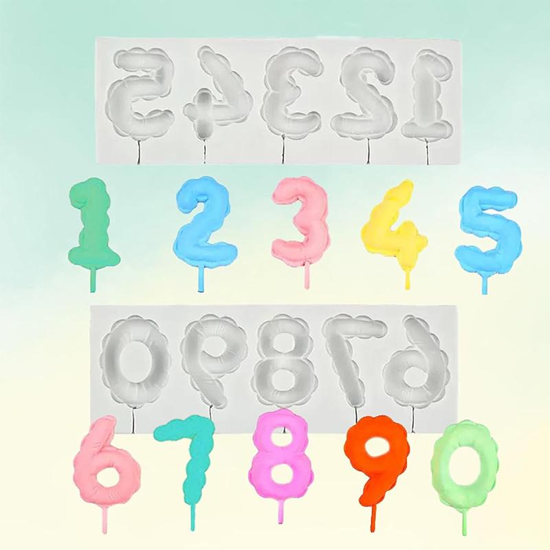 Silikonová forma na čísla Nádherná dekorace na dorty ve tvaru čísel Forma na fondán Digitální forma na čokoládu Výrobník svíček pro ozdoby na cupcaky