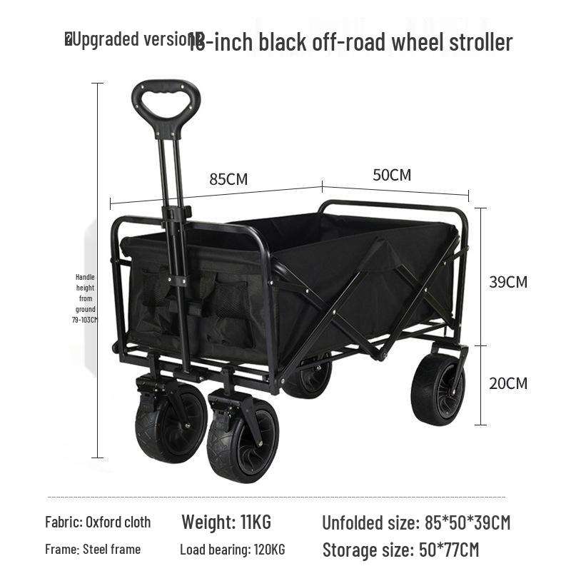 Collapsible Outdoor RV Camp Trolley - Compact Handcart for Express Delivery and Gathering Essentials