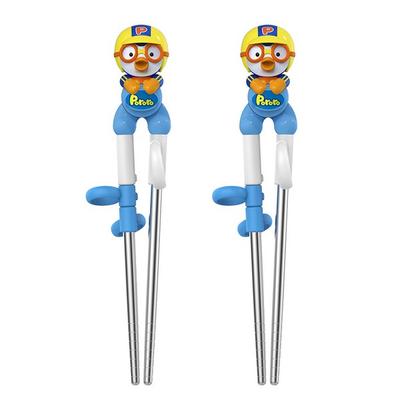 Edison Pororo 3D Stainless Steel Chopsticks, Mixed Colors, 2 Pieces