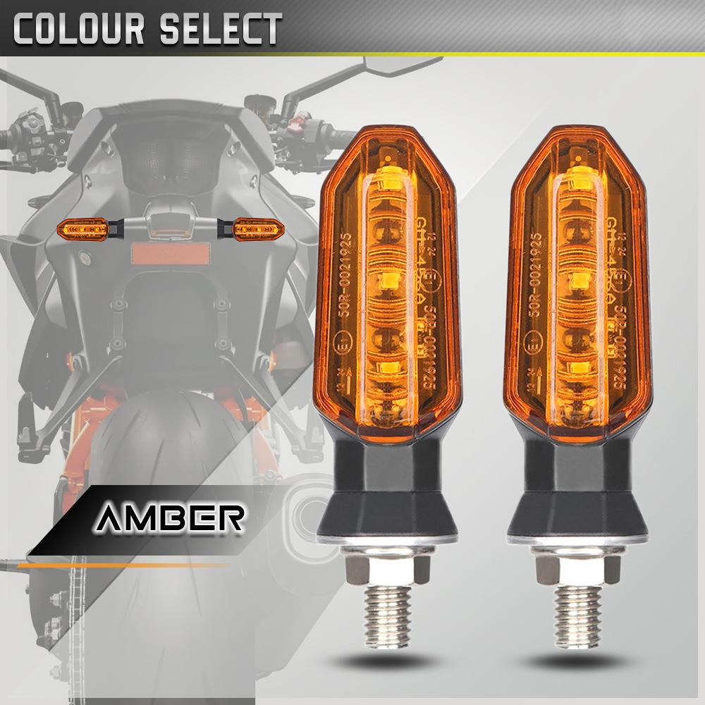 2/4 PCS 8mm Mini Motorcycle LED Turn Signal Lights Amber Flashing Light Blinker Turn Signal Lamp 12V Indicator Lamp Accessories