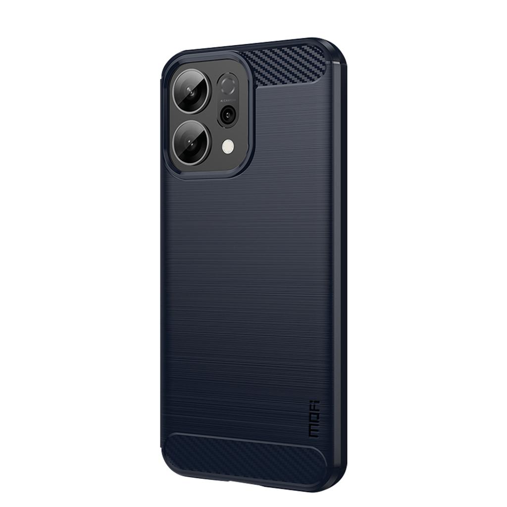 For Oppo Reno14 5G (Global) Back Cover MOFI Brushed Texture Carbon Fiber Soft TPU Case