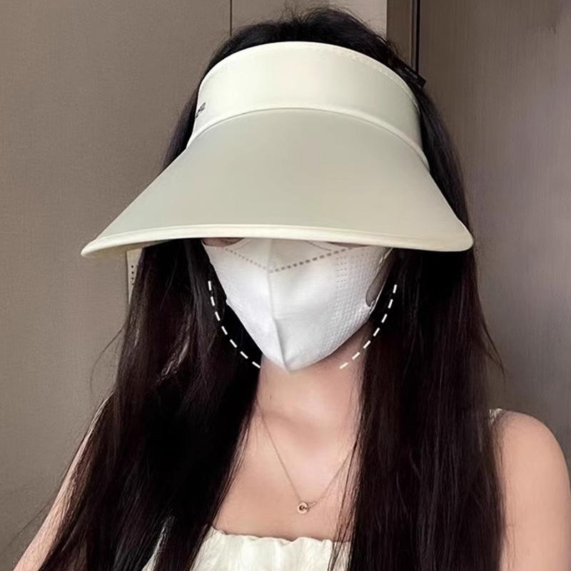 Wide and Widen Hat Brim Double Layer Ice Silk Sun Protection Hat Cool Feeling Women's Sun Hat Summer UV Sky Top Hat