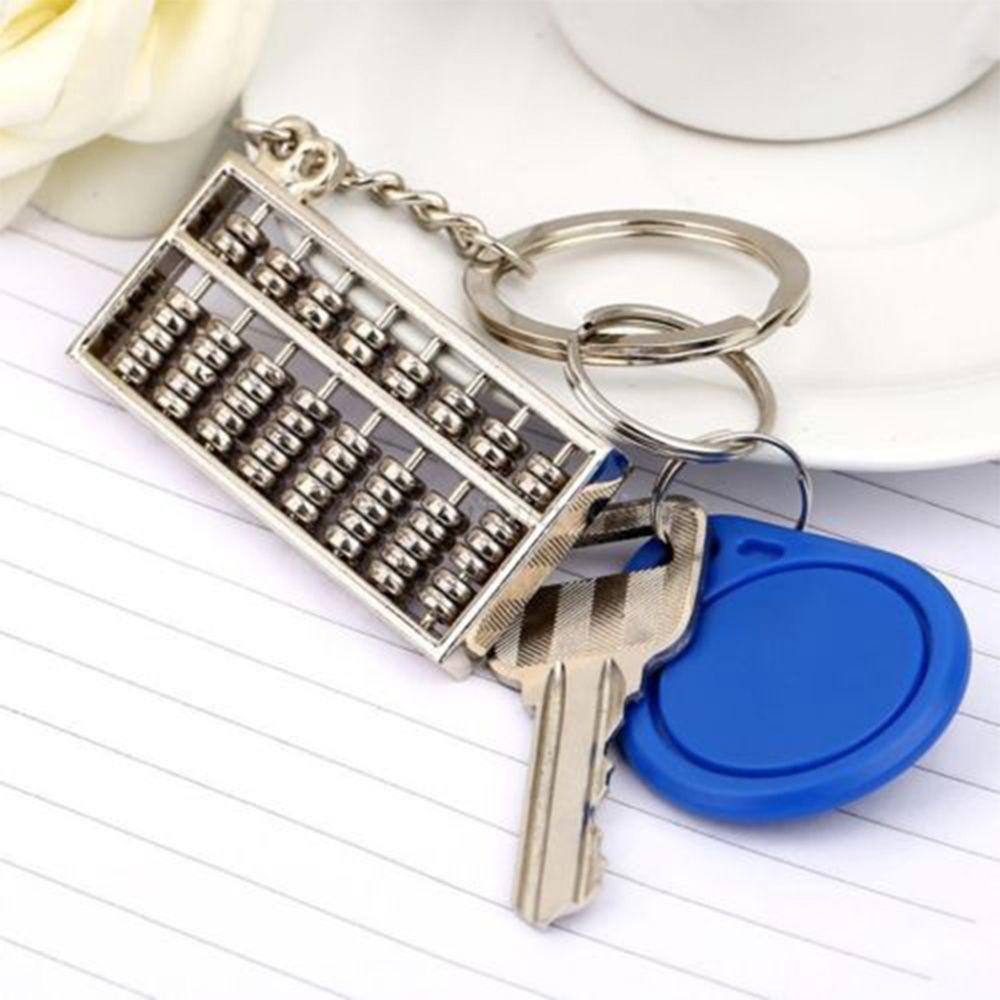 Mini Calculator Tool Pendent Model Mobilizable Ancient Abacus 8 Rows Keyfob Gift Keyring Keychain
