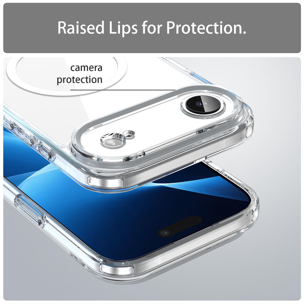 For iPhone Air Phone Case, Magnetic Shockproof Transparent Cover for iPhone Air