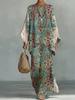 16 European and American women's clothing Y1 large size thin ethnic style dress set Bohemian casual large size jumpsuit