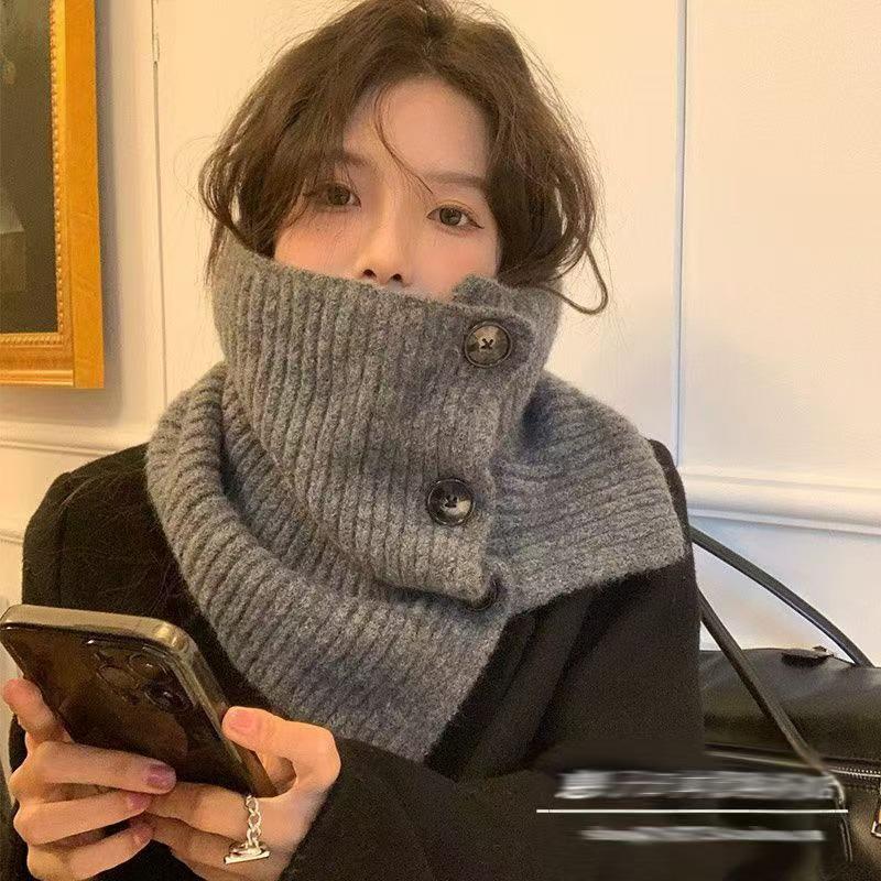 Korean Style Double-Sided Houndstooth Scarf - Warm, Versatile, and Stylish for Autumn and Winter