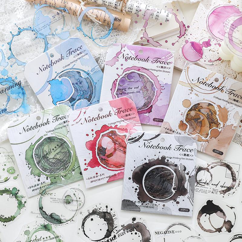 4 Styles Stain Practical  Die Cutting Decor Material Stickers Creative DIY Junk Journal Collage Stationery Scrapbooking Paper