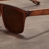 Multicolored Walnut Half-Frame Non-Prescription Glasses, Ultra-Lightweight, with a PC Frame And AC Lenses, Stylish Eyewear