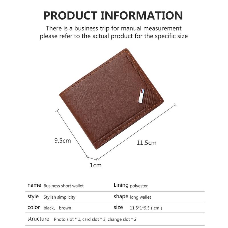 Vintage Men Leather Wallet Short Slim Male Purses Money Credit Card Holders Men Wallet Money Bag