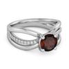 Garnet Infinity pave Split Band Ring - 925 Sterling Silver