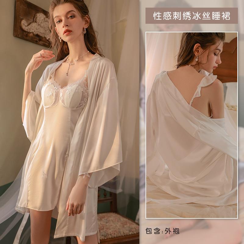 French sexy light luxury nightdress pure desire wind suspender pajamas summer new ice silk thin loungewear set