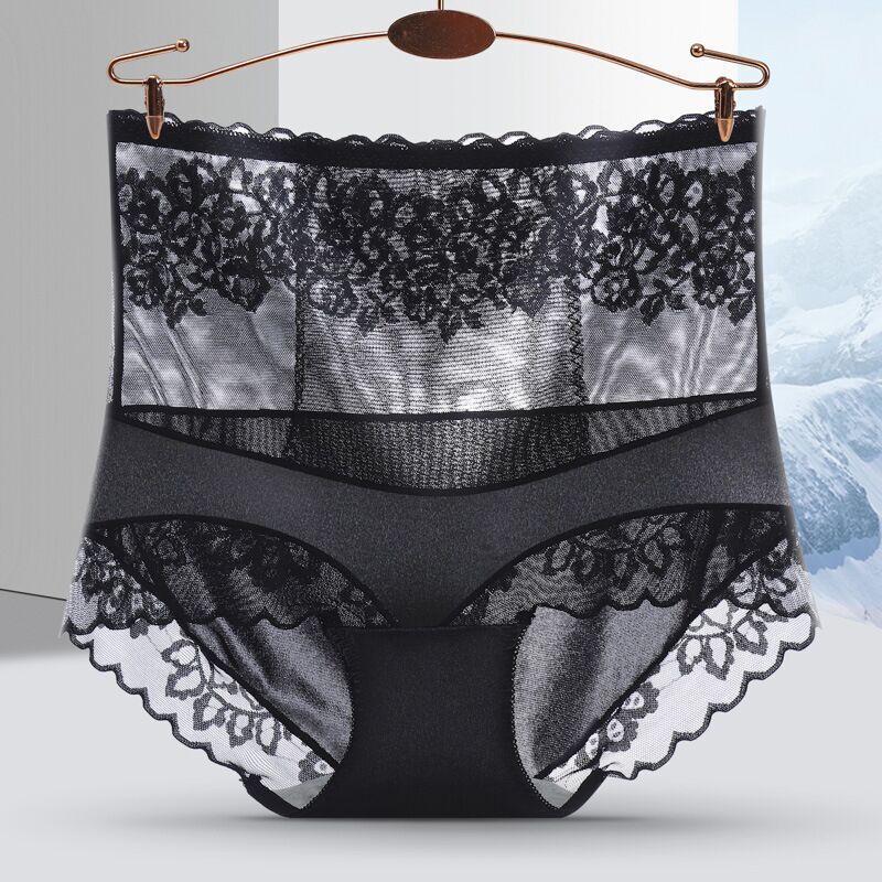 Langsha Women's High-Waist Tummy Control Lace Briefs (3-Pack)