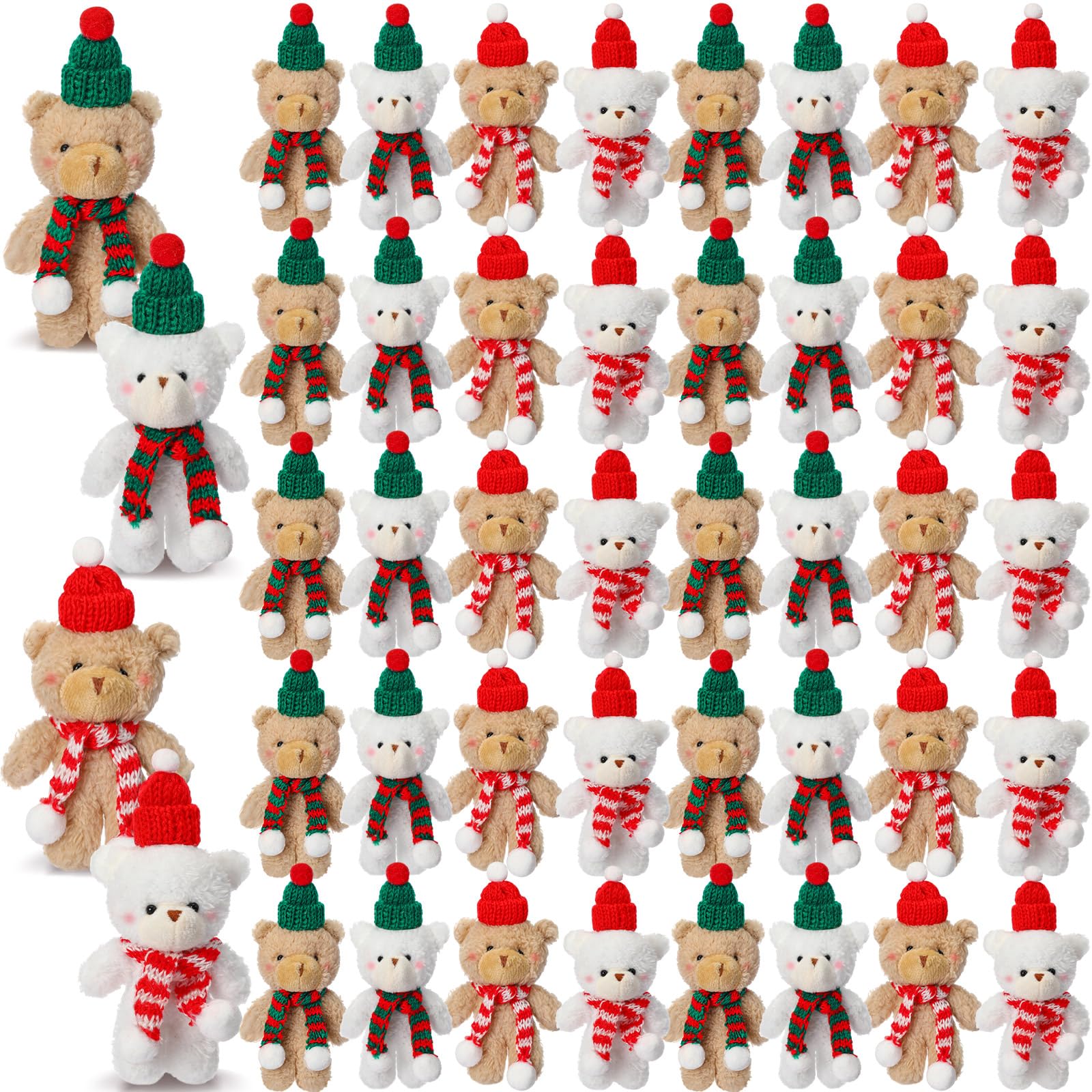 

Valentines Stuffed Animal Bear Xmas Tiny Plush Adorable Bear Stuffed Animals Xmas Playthings designed for Birth Date Decorations Celebration Favors -A9797