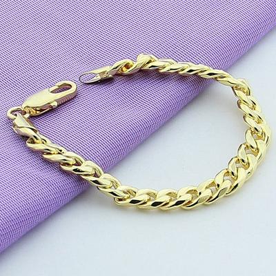 925 Silber 8 mm Gold seitlich Armband für Männer Mode Silber Schmuck Geschenke