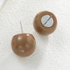 Ins Exaggerated Big Round Stud Earrings For Women French Retro Colorful Maillard Resin Earrings Fashion Party Jewelry Gifts New1