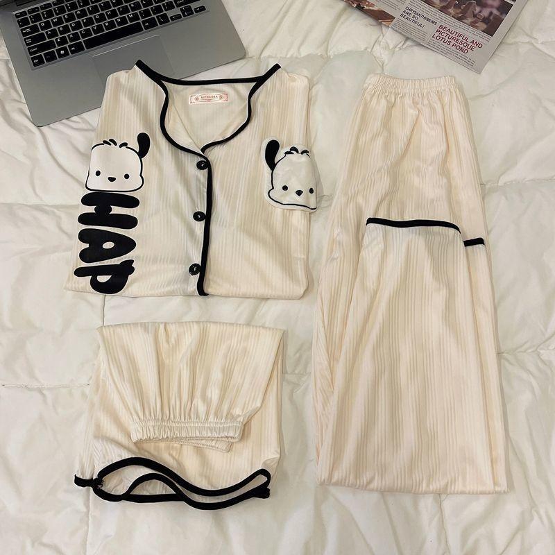 Pajama Girl Summer Casual Loose Short Sleeve Sleepwear Set For Home And Lounge